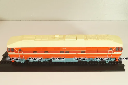 ТЭП70 дизельный локомотив, красный/бежевый, Наши поезда № 11, Modimio, 1:87