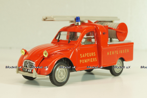 Citroen 2CV Pick-up Sapeurs pompiers HELDENFINGEN, 1963, 409533F, Norev 1:43