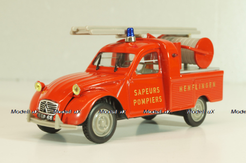 Citroen 2CV Pick-up Sapeurs pompiers HELDENFINGEN, 1963, 409533F, Norev 1:43