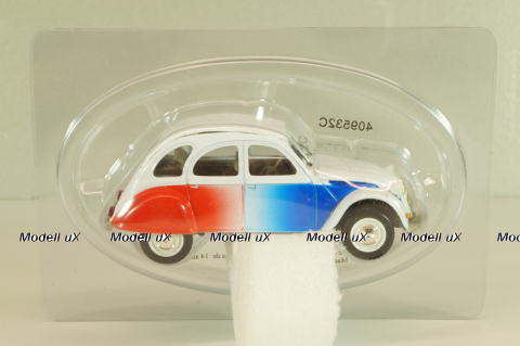 Citroen 2CV Cocorico 1986, white/red/blue, 409532C, Norev 1:43