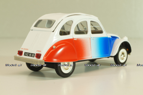 Citroen 2CV Cocorico 1986, white/red/blue, 409532C, Norev 1:43