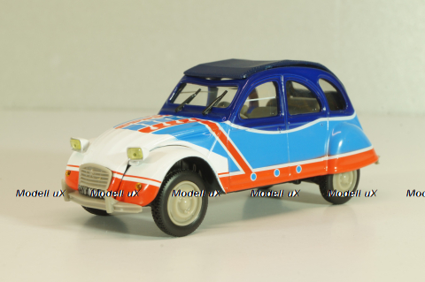 Citroen 2CV 6 Basket, white/blue/red, 409534H, Norev 1:43