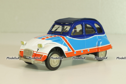 Citroen 2CV 6 Basket, white/blue/red, 409534H, Norev 1:43