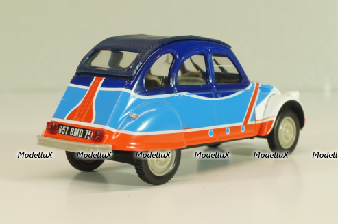 Citroen 2CV 6 Basket, white/blue/red, 409534H, Norev 1:43