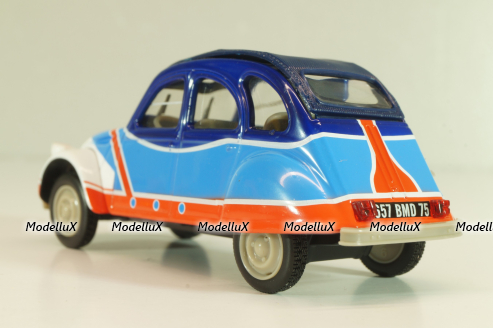 Citroen 2CV 6 Basket, white/blue/red, 409534H, Norev 1:43
