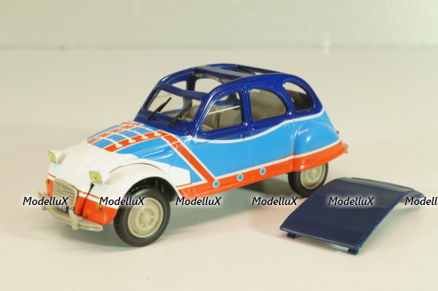 Citroen 2CV 6 Basket, white/blue/red, 409534H, Norev 1:43