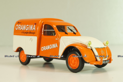 Citroen 2CV AZU Orangina 1955, white/orange,  Norev 1:43