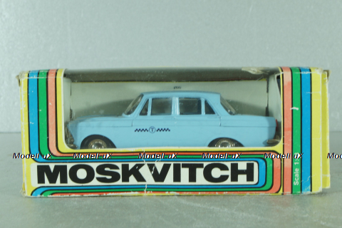 Москвич-408, такси, голубой, ноябрь 1989г., Тантал/Радон 1:43