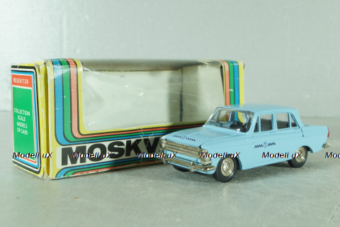 Москвич-408, такси, голубой, ноябрь 1989г., Тантал/Радон 1:43