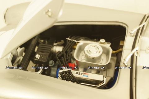 Shelby Cobra 427 S/C - silver/white, KYO8047S0, Kyosho 1:18