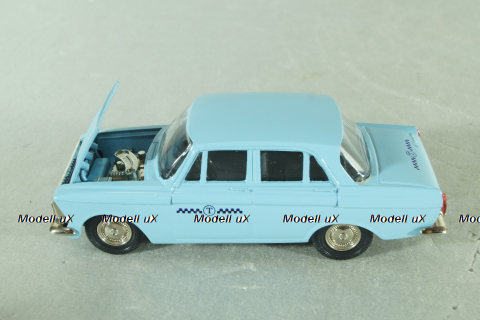 Москвич-408, такси, голубой, ноябрь 1989г., Тантал/Радон 1:43