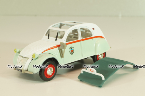 Citroen 2CV AZL Taxi París 1957, green/white, 409521M, Norev 1:43