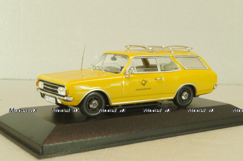 Opel Rekord  (B) Caravan "Deutsche Bundespost" 1965, yellow, Minichamps 1:43