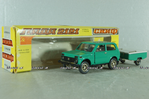 Ваз-2121 Нива А20 с прицепом скиф, июнь 1982г., Тантал/Радон 1:43