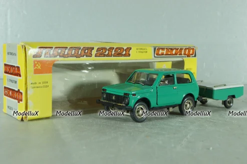 Ваз-2121 Нива А20 с прицепом скиф, июнь 1982г., Тантал/Радон 1:43