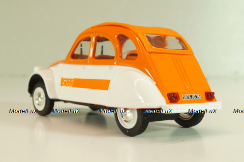 Citroën 2CV spot 1976, white/orange, 409523P, Norev 1:43