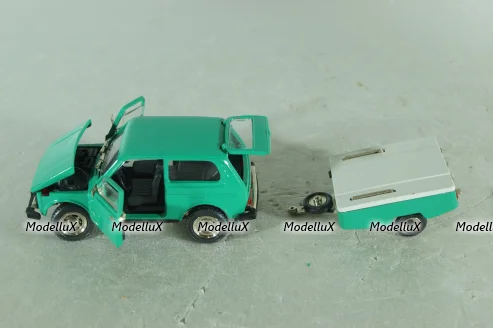 Ваз-2121 Нива А20 с прицепом скиф, июнь 1982г., Тантал/Радон 1:43