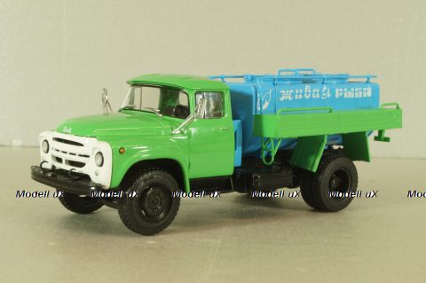 АЦЖР-130 Живая рыба, на шасси Зил-130, зеленый, Легендарные грузовики СССР №108, Modimio 1:43