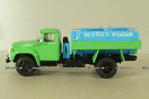 АЦЖР-130 Живая рыба, на шасси Зил-130, зеленый, Легендарные грузовики СССР №108, Modimio 1:43