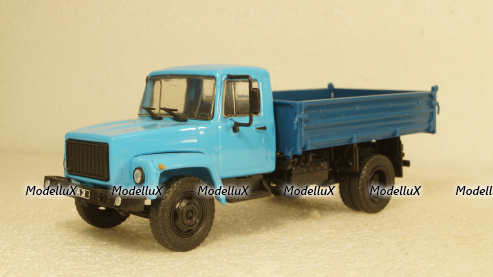 Газ-3307 Самосвал 1994г, голубой/синий, Алник43 1:43