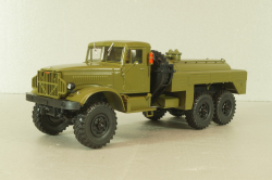 АКЦ-4-214М топливливозаправщик, на шасси Краз-214, хаки, Легендарные грузовики СССР №110, Modimio 1:43