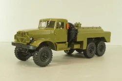 АКЦ-4-214М топливливозаправщик, на шасси Краз-214, хаки, Легендарные грузовики СССР №110, Modimio 1:43