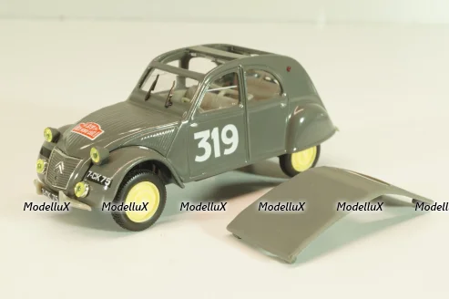 Citroen 2CV AZ #319 Rallye Monte-Carlo 1954, grey, 409539N, Norev 1:43