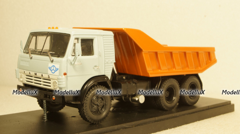 Камаз-5511 с спальником,  самосвал, серый/оранжевый, Алник43 1:43