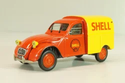 Citroen 2CV AZU fourgonnette "SHELL", red/yellow, Norev 1:43