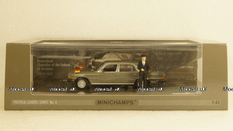 MERCEDES-BENZ 350 SEL (W 116) -1972 - 'HELMUT SCHMIDT' - WITH FIGURINE, 436039200, Minichamps 1:43