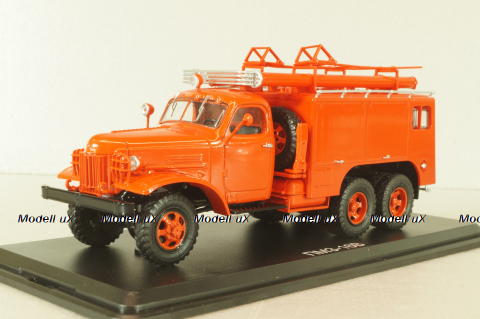 ПМЗ-16В, пожарный автомобиль на шасси Зис-151 1958, красный, SSM1574, SSM 1:43