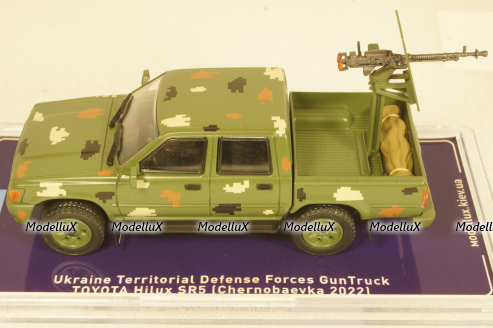 Toyota Hilux SR5 Ukraine Territorial Forces Gun Truck (Chernobaevka 2022), TruckTyr 1:43