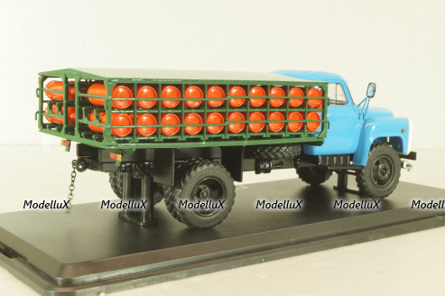 ГТК-40(53) автомобиль для перевозки газовых балонов, на шасси Газ-53 1958, красный, SSM1390, SSM 1:43