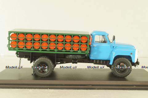 ГТК-40(53) автомобиль для перевозки газовых балонов, на шасси Газ-53 1958, красный, SSM1390, SSM 1:43