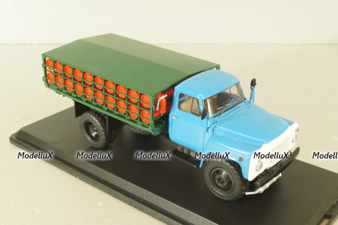 ГТК-40(53) автомобиль для перевозки газовых балонов, на шасси Газ-53 1958, красный, SSM1390, SSM 1:43