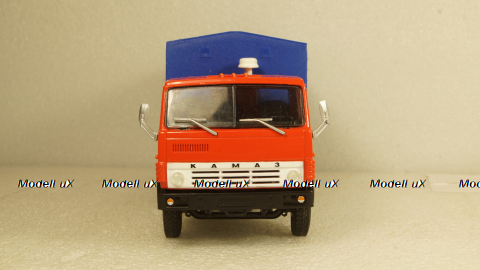 Камаз-5325 Тент, длинный кузов красный/голубой, Алник 1:43