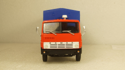 Камаз-5325 Тент, длинный кузов красный/голубой, Алник 1:43