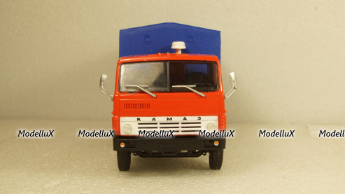 Камаз-5325 Тент, длинный кузов красный/голубой, Алник 1:43