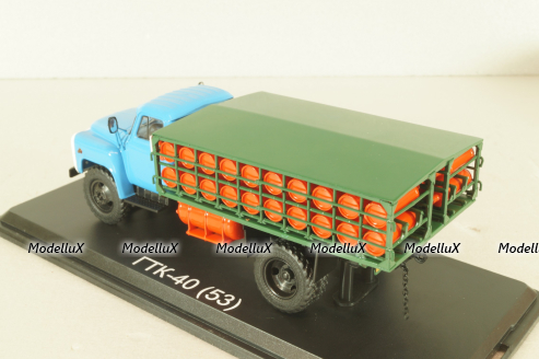 ГТК-40(53) автомобиль для перевозки газовых балонов, на шасси Газ-53 1958, красный, SSM1390, SSM 1:43