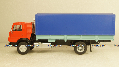 Камаз-5325 Тент, длинный кузов красный/голубой, Алник 1:43