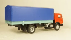 Камаз-5325 Тент, длинный кузов красный/голубой, Алник 1:43