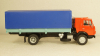 Камаз-5325 Тент, длинный кузов красный/голубой, Алник 1:43