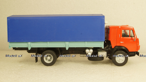 Камаз-5325 Тент, длинный кузов красный/голубой, Алник 1:43