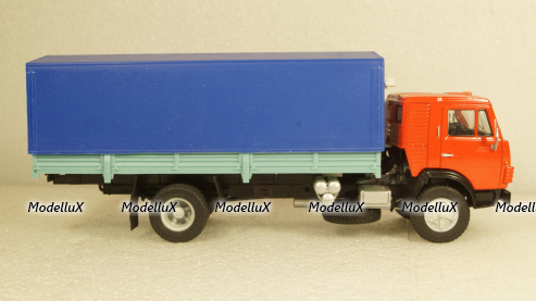 Камаз-5325 Тент, длинный кузов красный/голубой, Алник 1:43