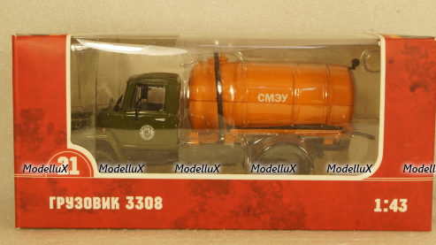 Газ-3308 Садко КО-520  зеленый/оранжевый, Алник43 1:43
