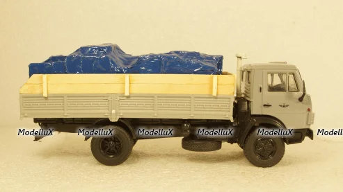 Камаз-4325 нарощенный борт с грузом ,серый, Алник43 1:43