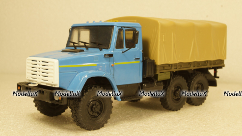 Зил-4334 с тентом синий/хаки, Алник43 1:43