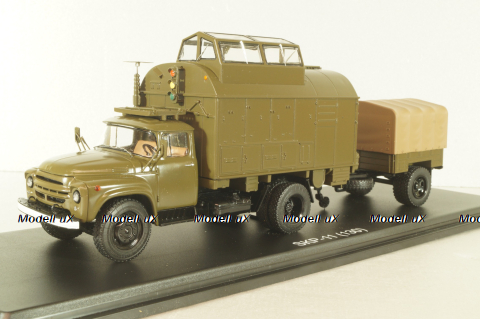 СКП-11(130) Стартовый командный пункт на шасси Зил-130 с прицепом 1962, хаки, военный, SSM7069, SSM 1:43