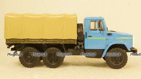 Зил-4334 с тентом синий/хаки, Алник43 1:43