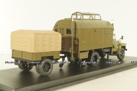 СКП-11(130) Стартовый командный пункт на шасси Зил-130 с прицепом 1962, хаки, военный, SSM7069, SSM 1:43